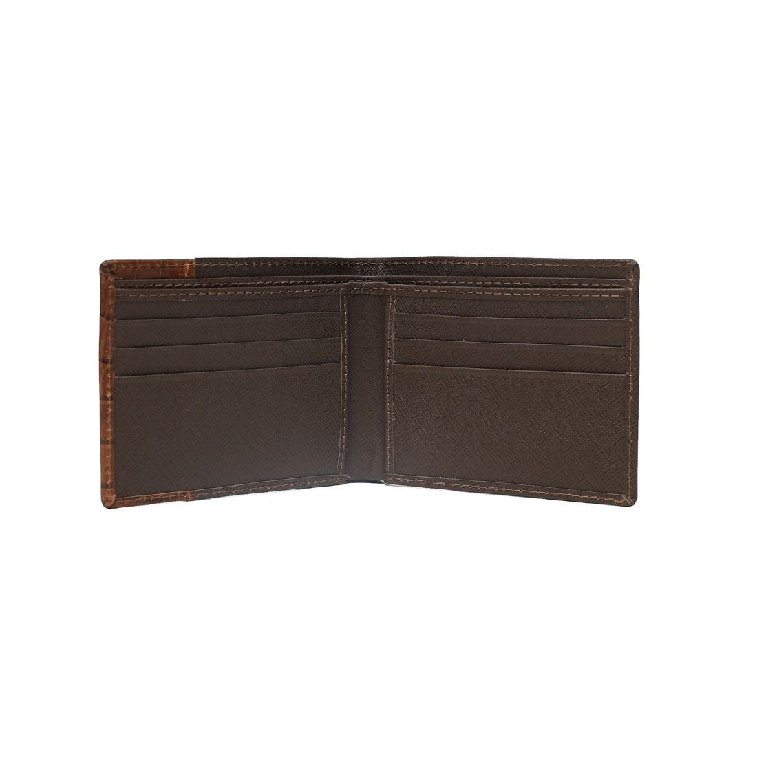 Men's Bi-Fold Wallet with Textured and Crocodile