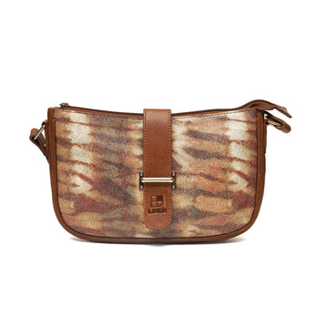 Brown and Gold Patterned Handbag