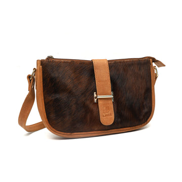 Brown Fur and Leather Handbag